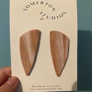 Light Pink Marble Polymer Clay earrings